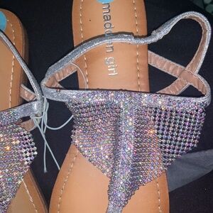 Madden Girl Silver Rhinestone Sandals